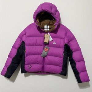 NIKE ACG Lunar Lake PrimaLoft Therma-FIT ADV Puffer Jacket Women Sz S Purple/Blk